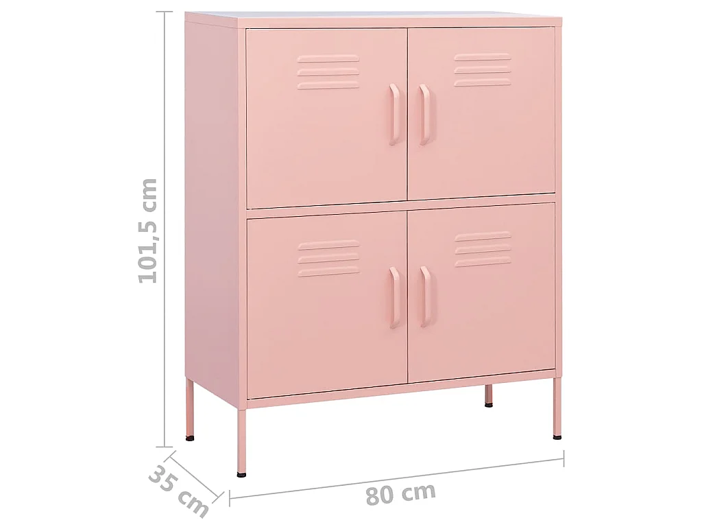Armário de arrumação aço 80x35x101,5 cm rosa