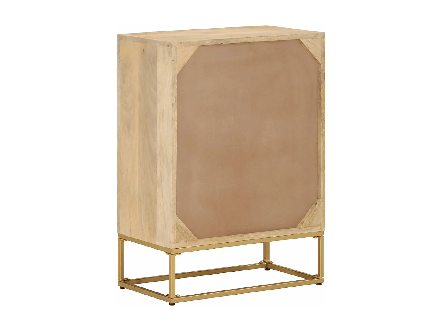 Buffet noir 55x30x76 cm bois massif de manguier et fer