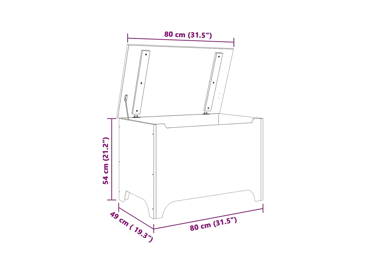 Boîte de rangement avec couvercle RANA blanc bois massif de pin