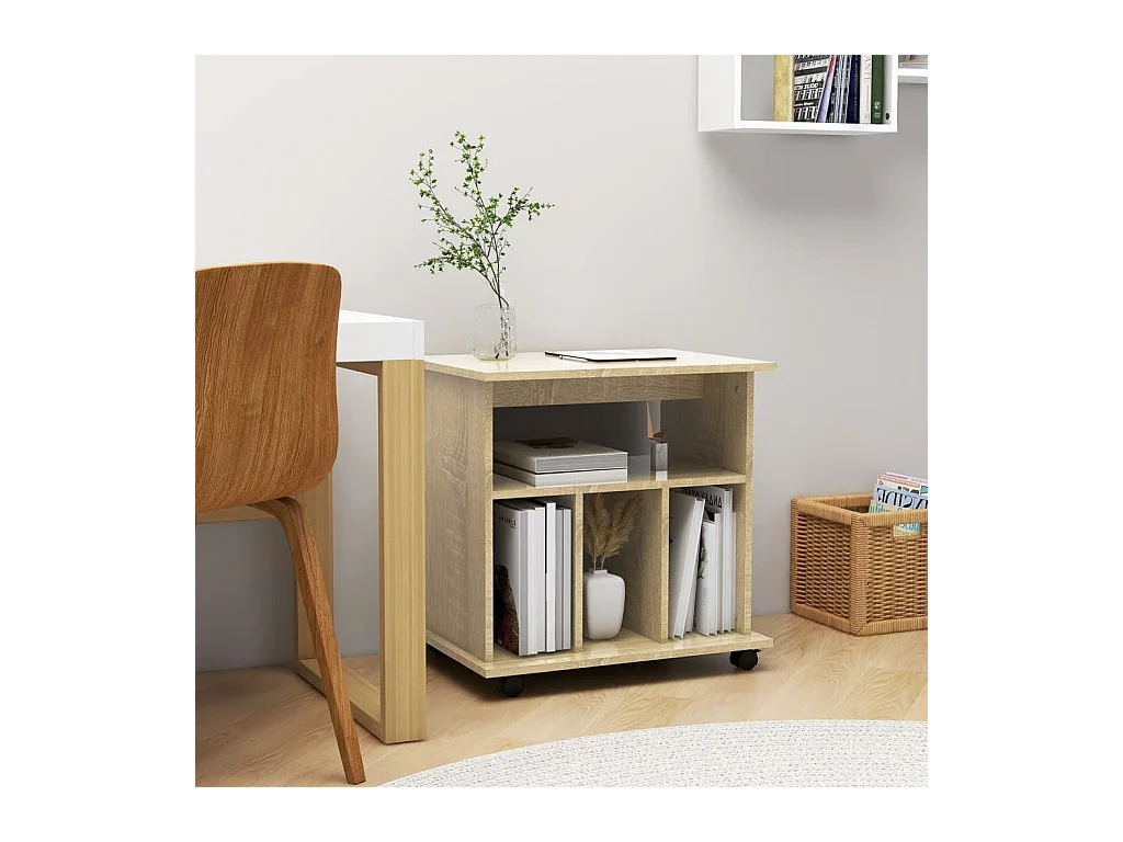 Armoire à roulettes Chêne sonoma 60x45x60 cm Bois d’ingénierie