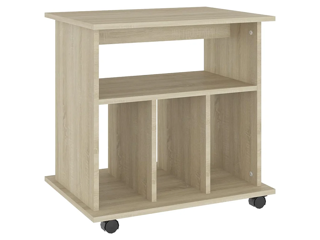 Armoire à roulettes Chêne sonoma 60x45x60 cm Bois d’ingénierie