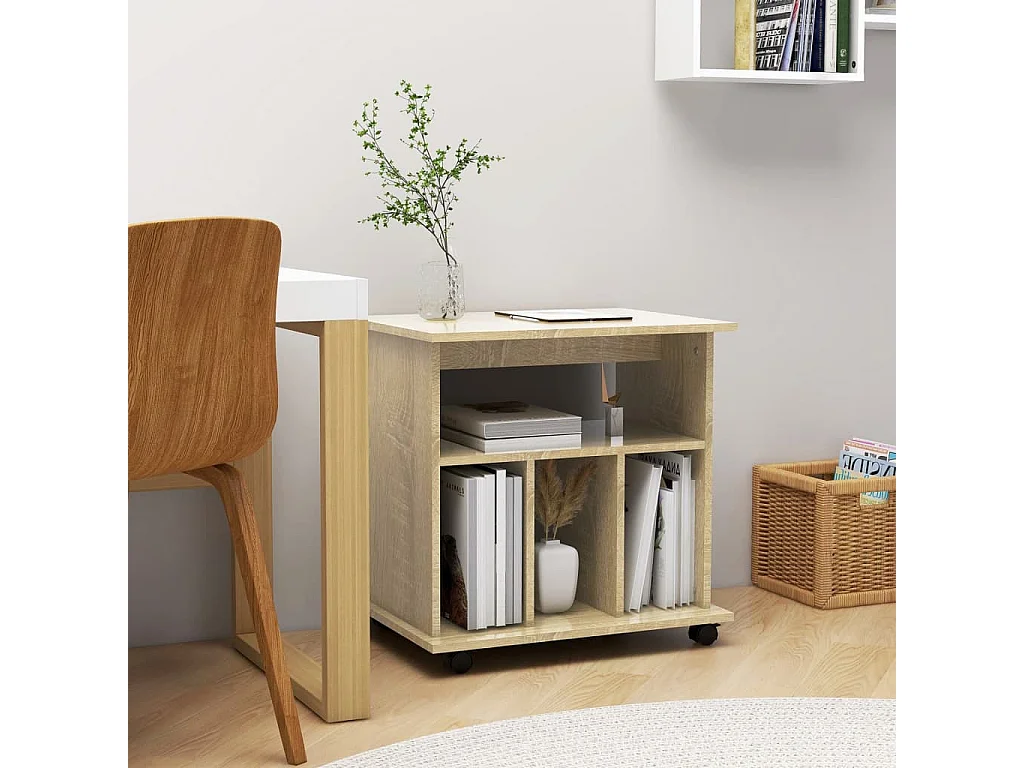 Armoire à roulettes Chêne sonoma 60x45x60 cm Bois d’ingénierie
