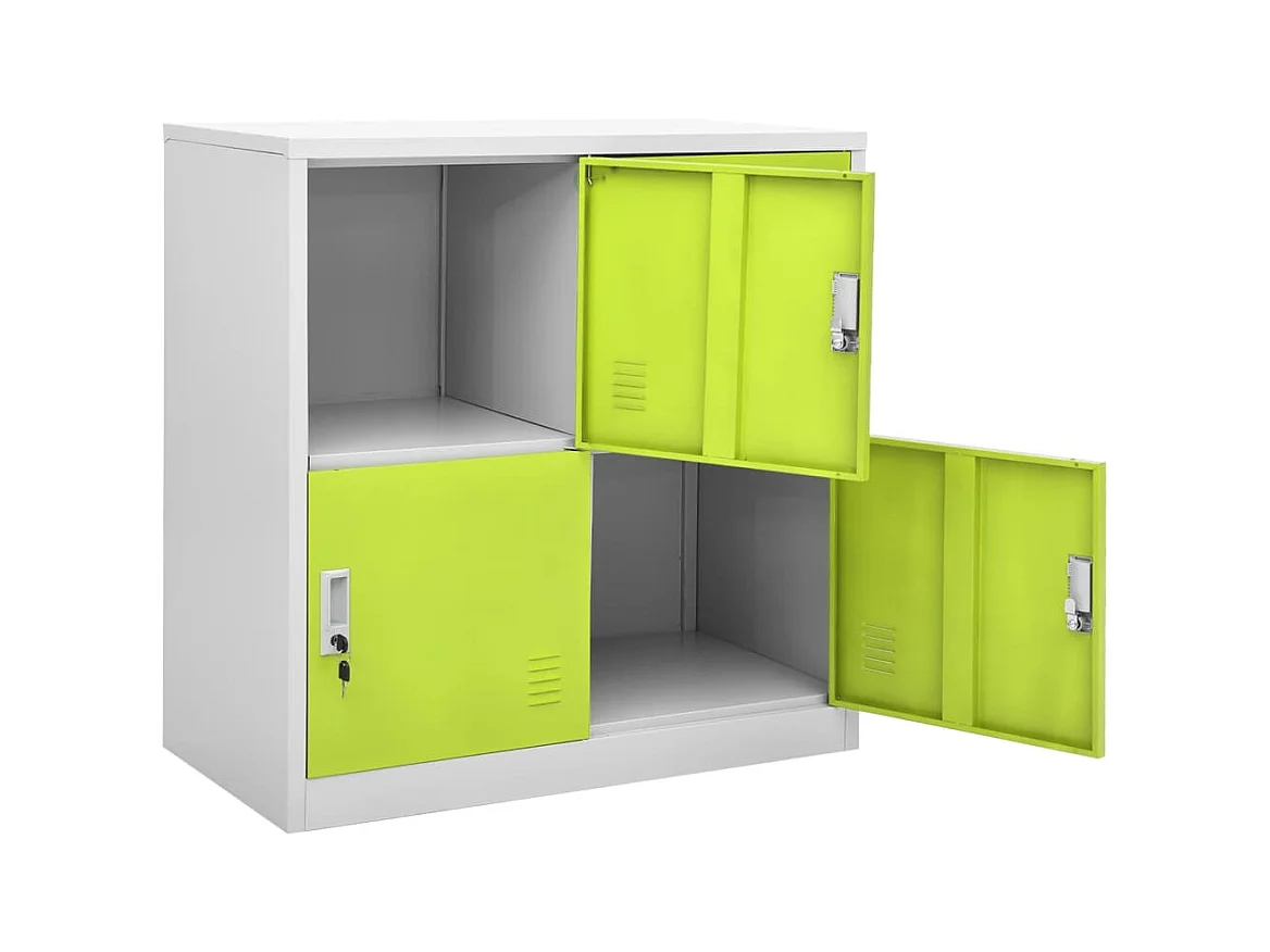 Armoire à casiers Gris clair et vert 90x45x92,5 cm Acier