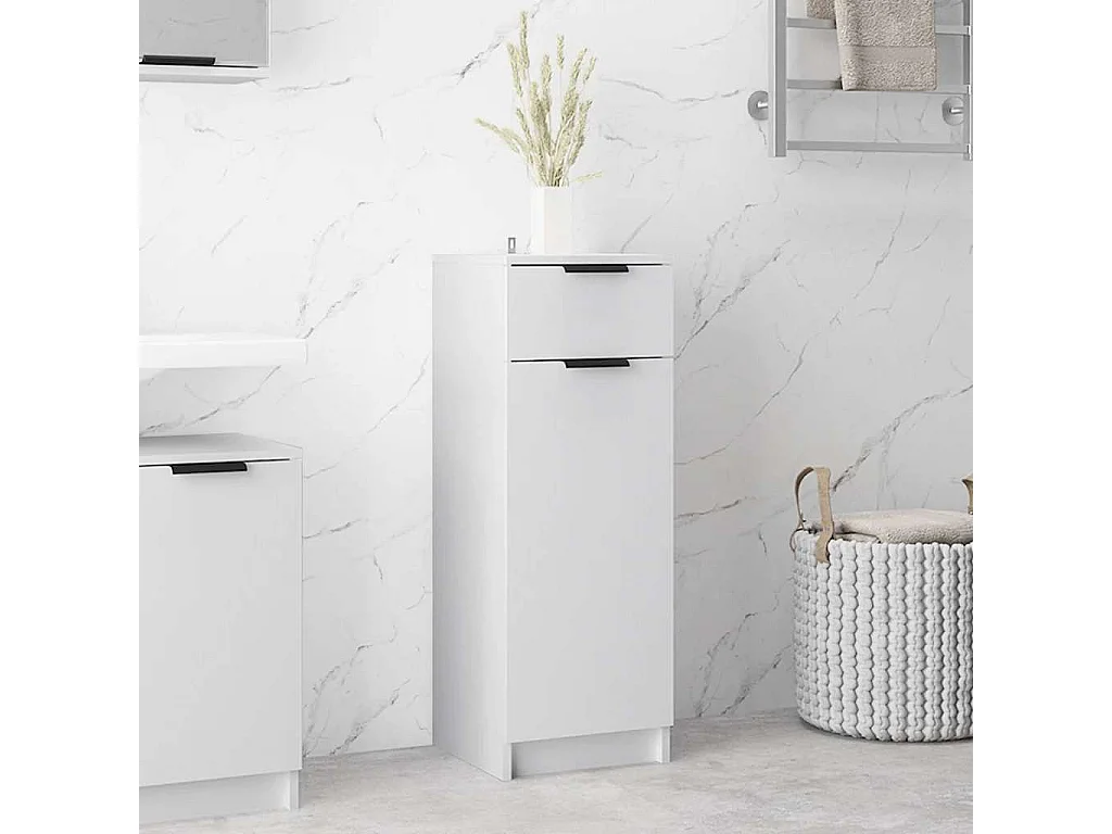 Armoire de salle de bain blanc 32x33,5x90 cm bois d'ingénierie