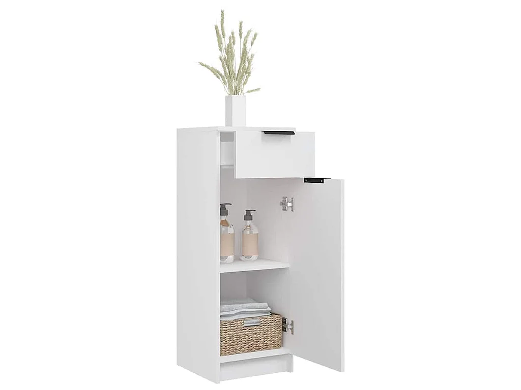 Armoire de salle de bain blanc 32x33,5x90 cm bois d'ingénierie
