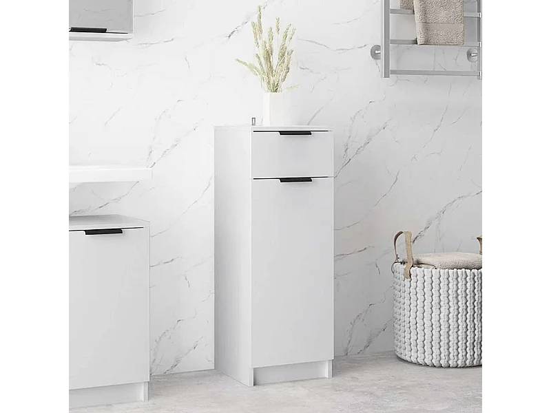 Armoire de salle de bain blanc 32x33,5x90 cm bois d'ingénierie