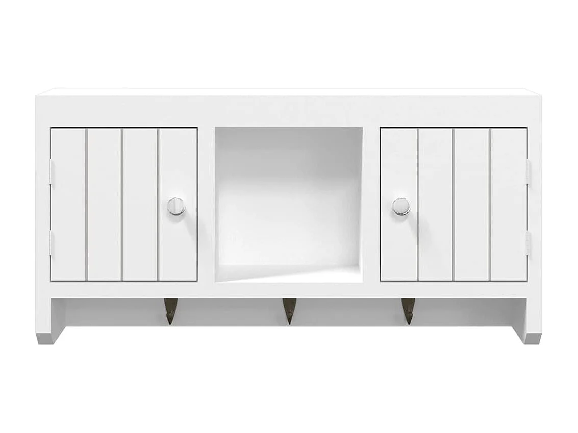 Armário de chaves 40x8,5x20 cm derivados de madeira/aço branco