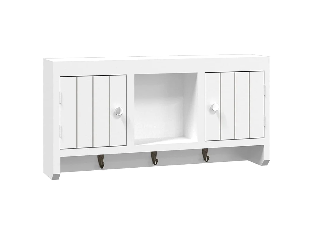 Armário de chaves 40x8,5x20 cm derivados de madeira/aço branco