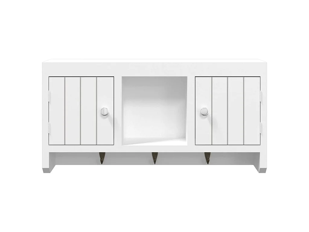 Armário de chaves 40x8,5x20 cm derivados de madeira/aço branco