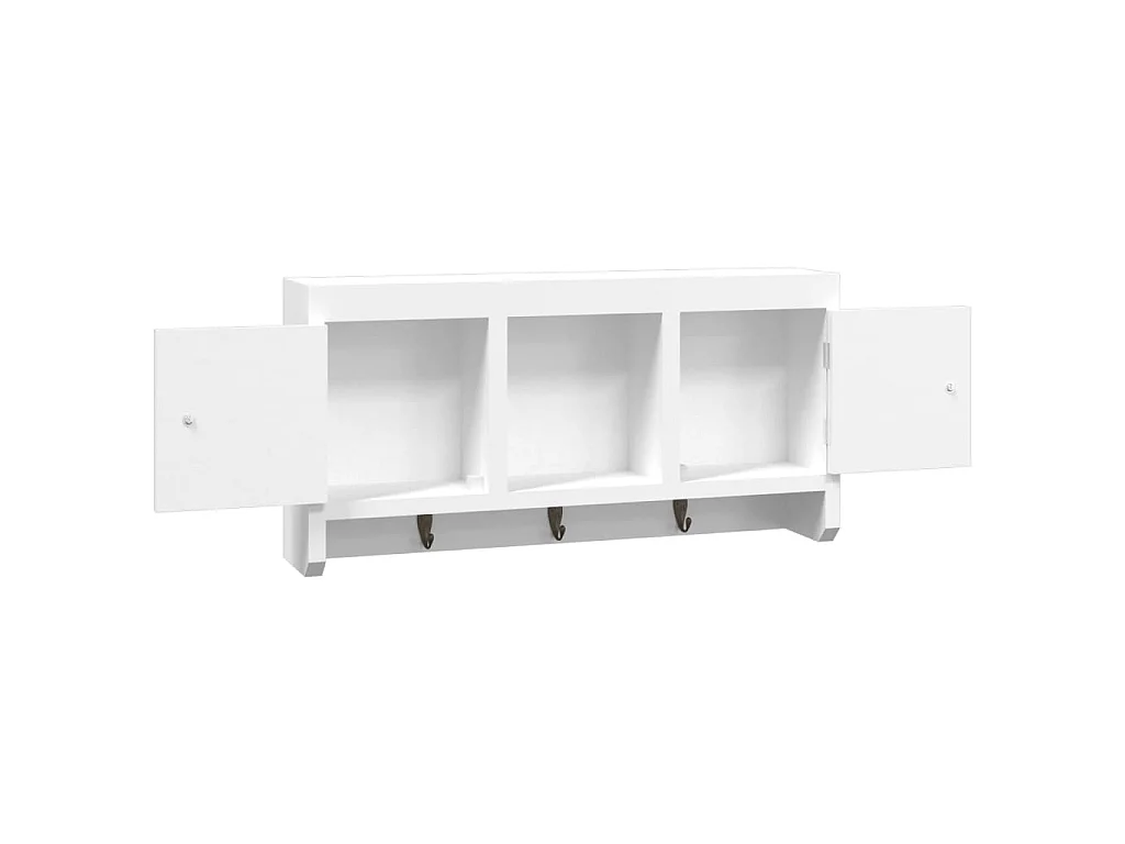 Armário de chaves 40x8,5x20 cm derivados de madeira/aço branco