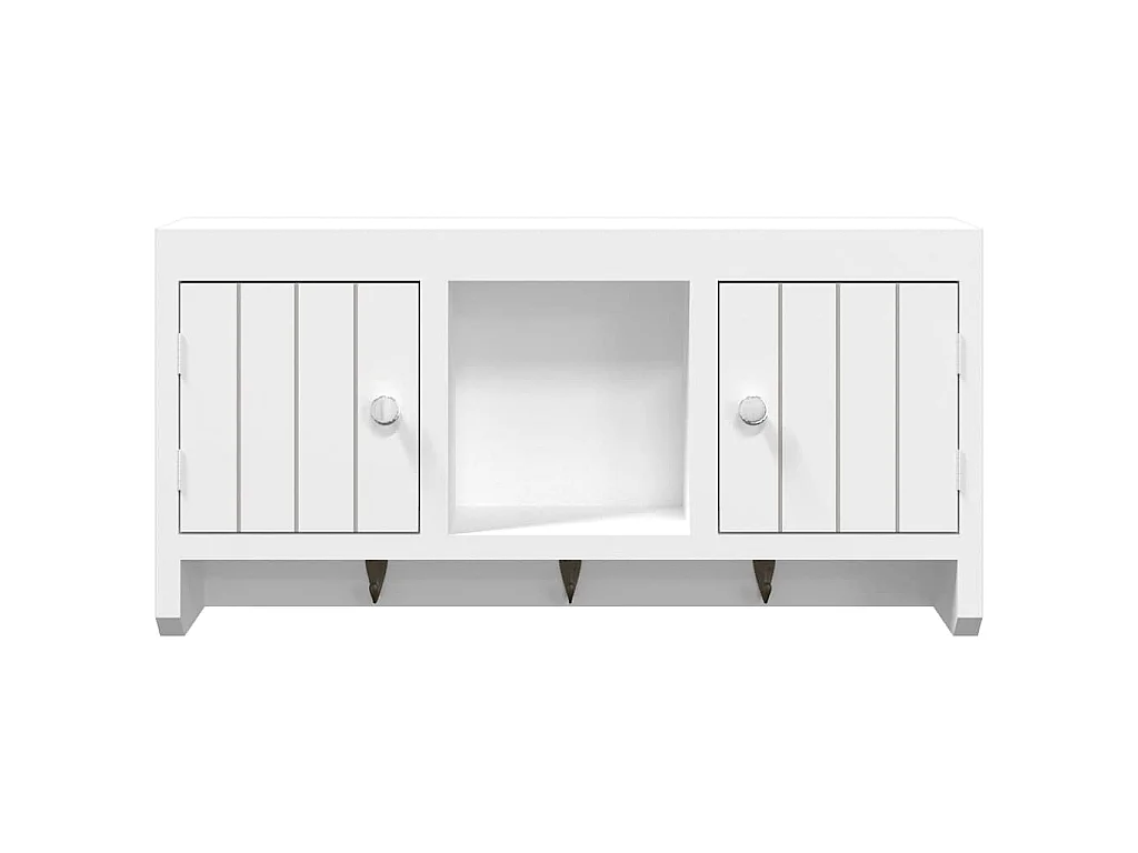 Armoire à clés Blanc 40x8,5x20 cm Bois d'ingénierie et acier
