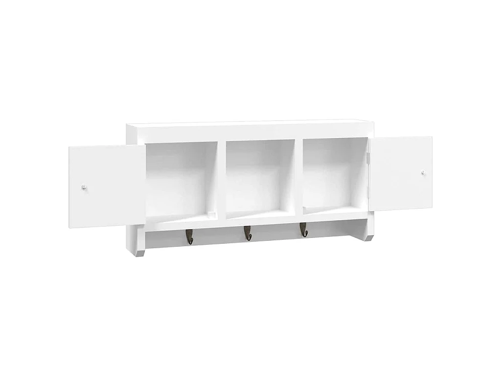 Armoire à clés Blanc 40x8,5x20 cm Bois d'ingénierie et acier
