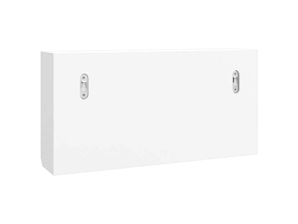 Armoire à clés Blanc 40x8,5x20 cm Bois d'ingénierie et acier