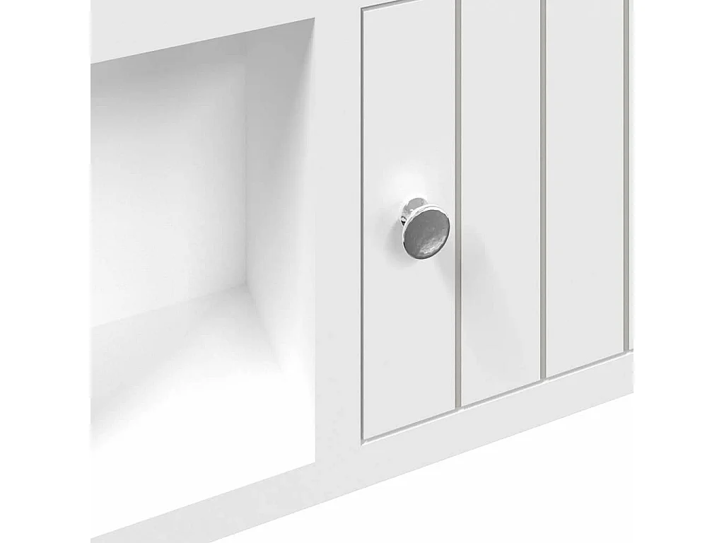 Armoire à clés Blanc 40x8,5x20 cm Bois d'ingénierie et acier