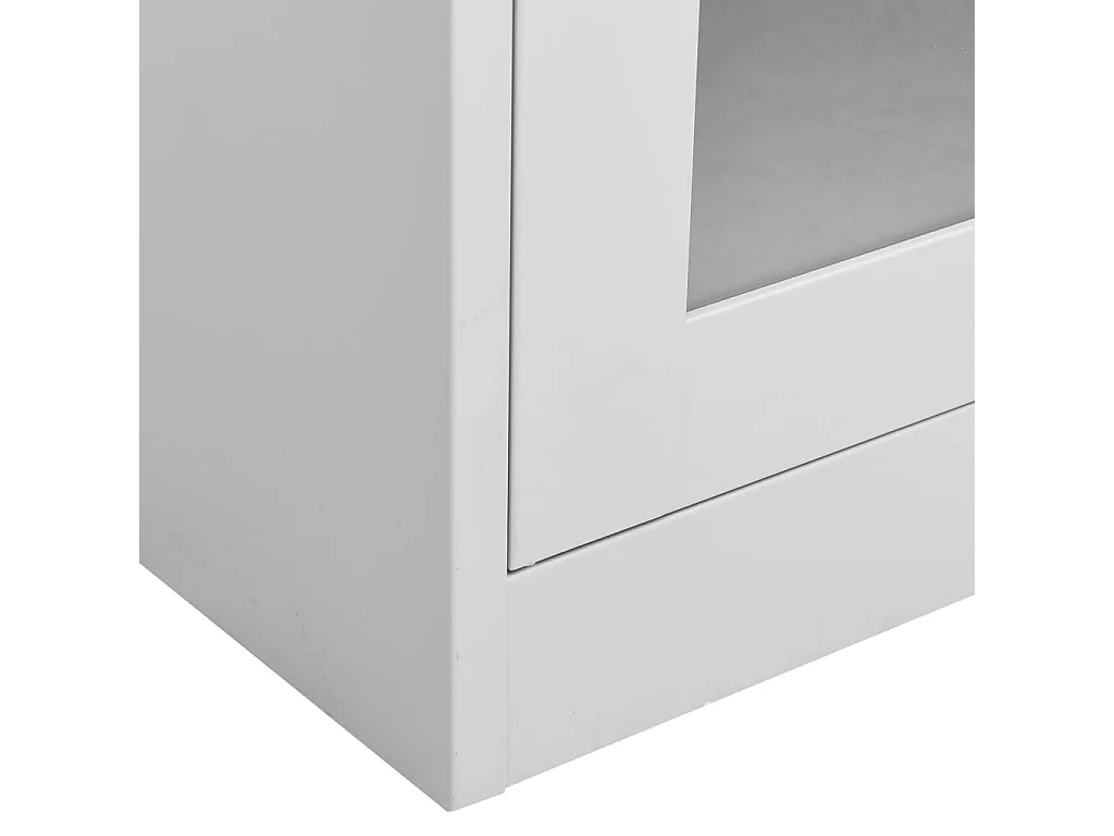 Kantoorkast 90x40x180 cm staal en gehard glas lichtgrijs