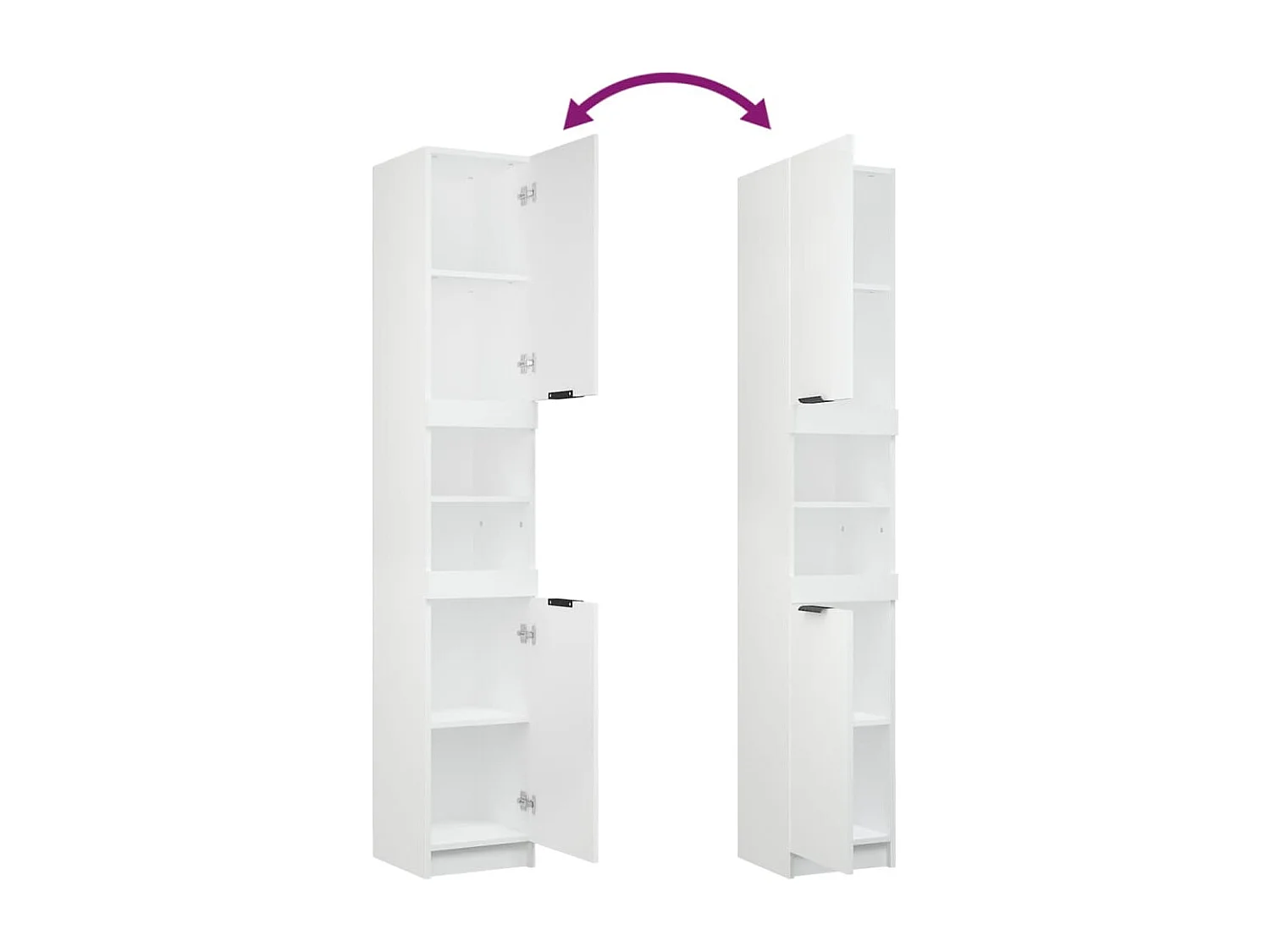 Badschrank Weiß 32x34x188,5 cm Holzwerkstoff