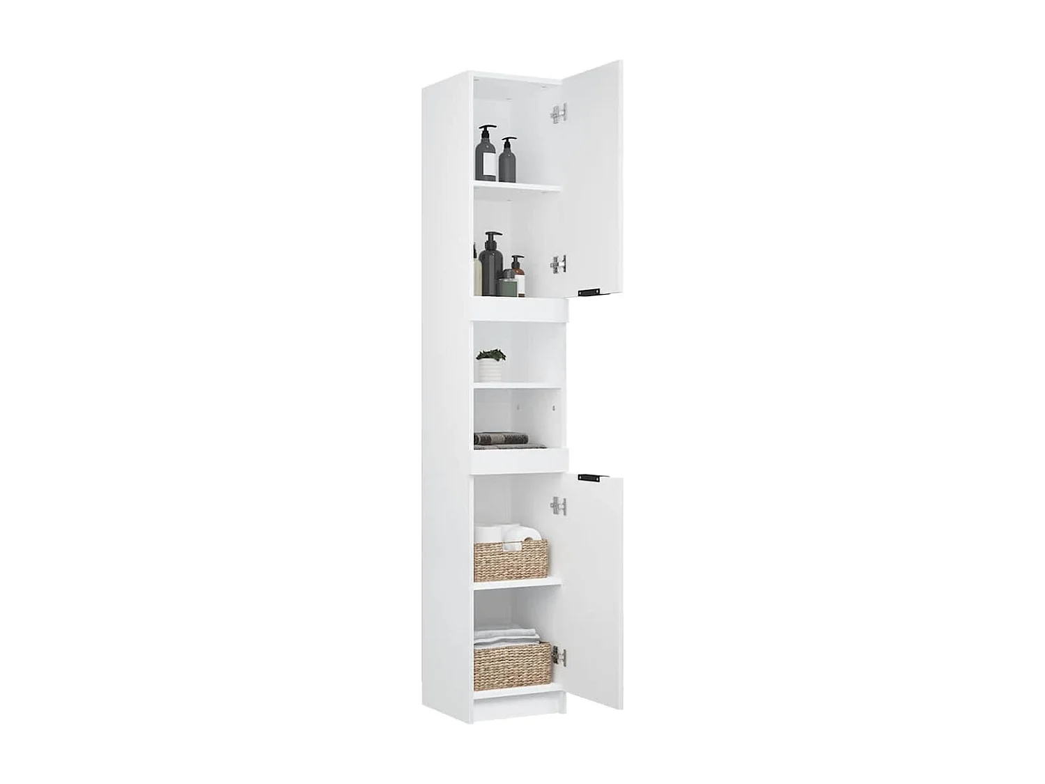 Badschrank Weiß 32x34x188,5 cm Holzwerkstoff
