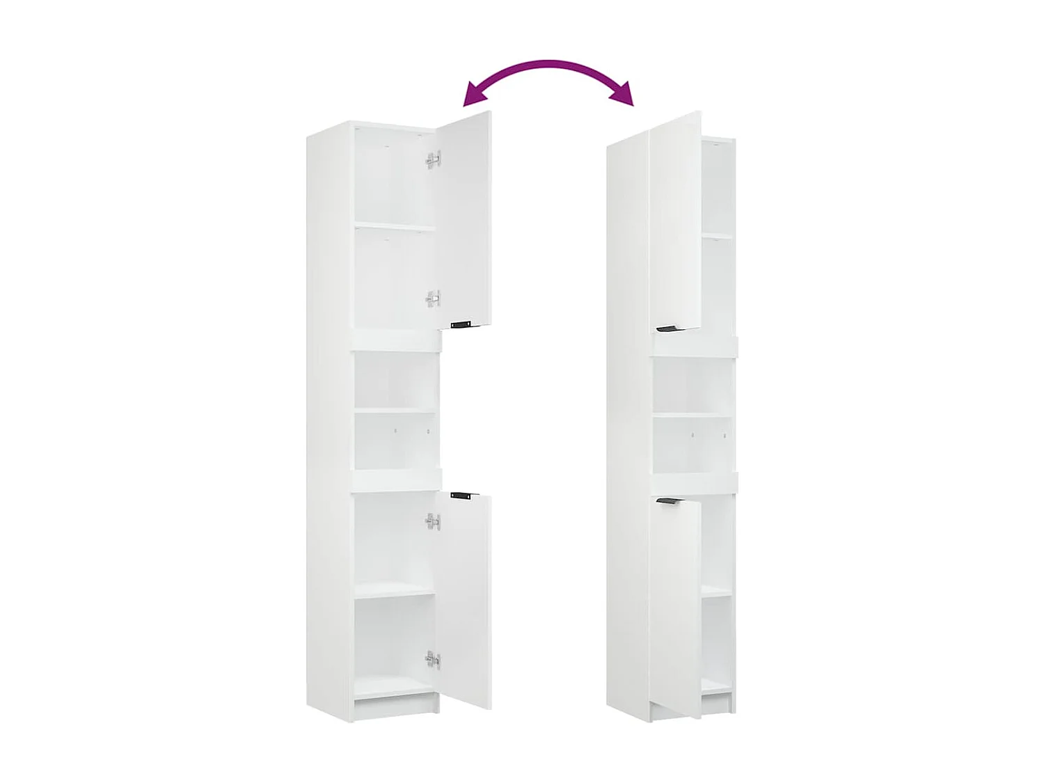 Badschrank Weiß 32x34x188,5 cm Holzwerkstoff