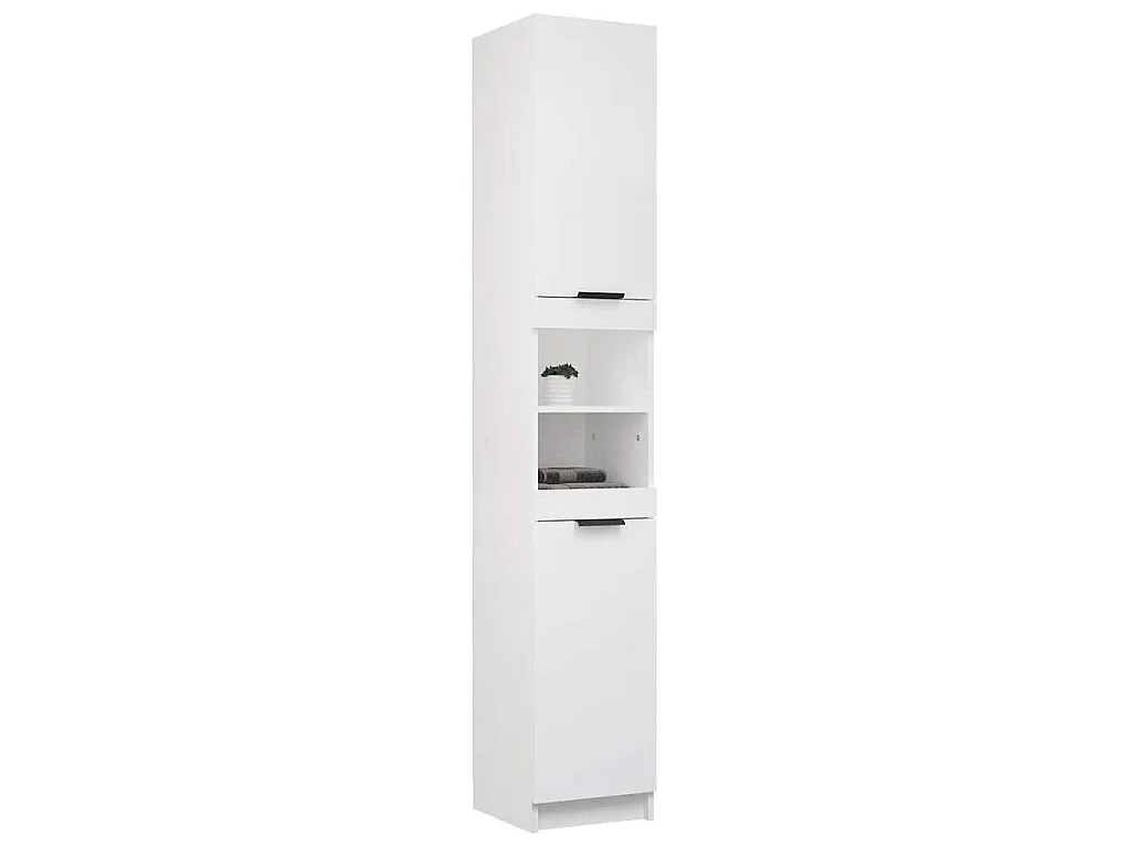 Armoire de salle de bain blanc 32x34x188,5 cm bois d'ingénierie