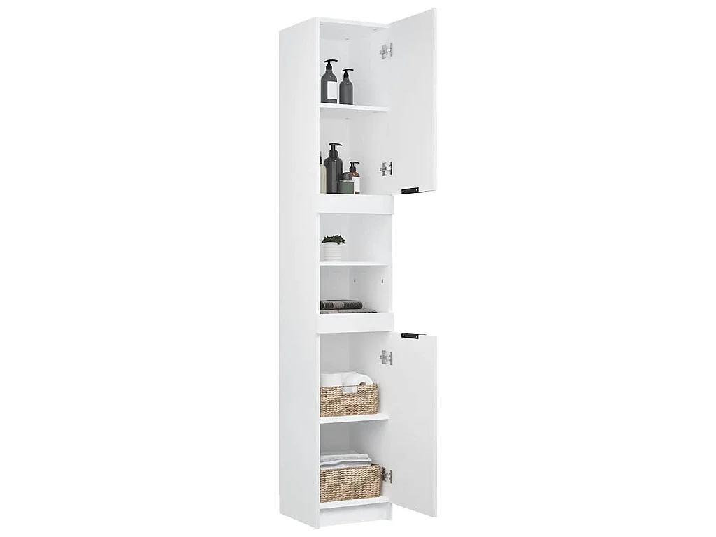 Armoire de salle de bain blanc 32x34x188,5 cm bois d'ingénierie