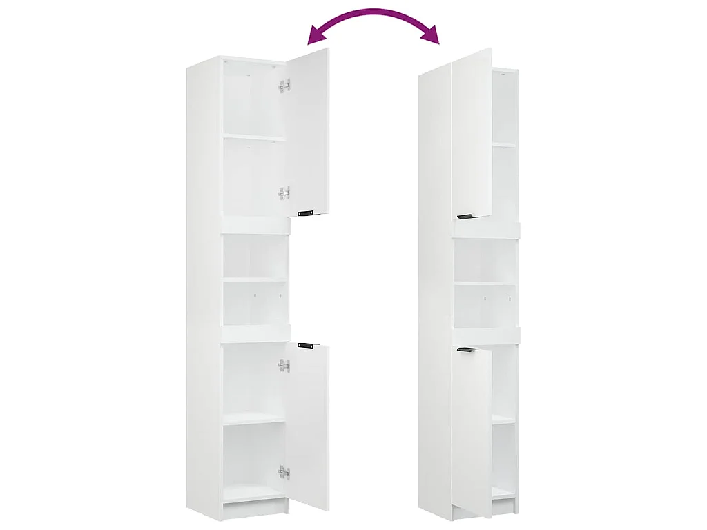 Armoire de salle de bain blanc 32x34x188,5 cm bois d'ingénierie