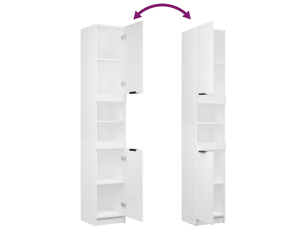 Armoire de salle de bain blanc 32x34x188,5 cm bois d'ingénierie