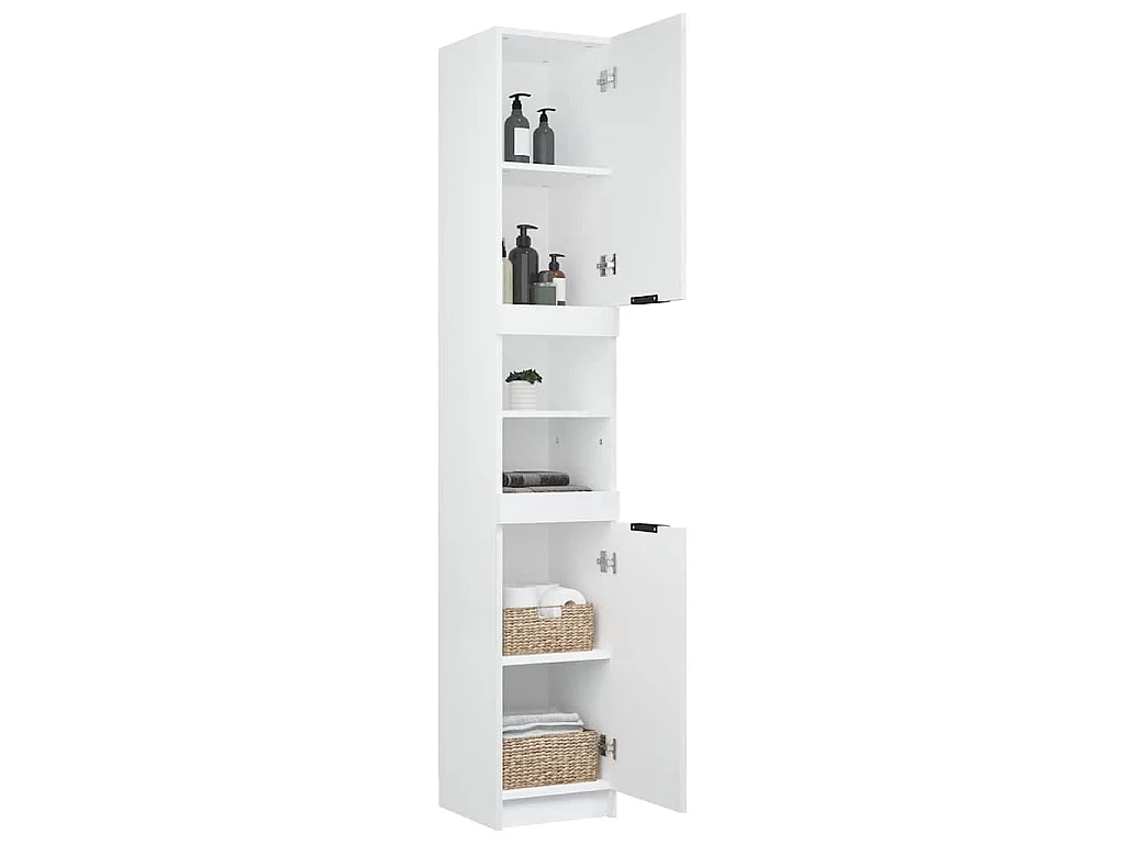 Badkamerkast 32x34x188,5 cm bewerkt hout wit