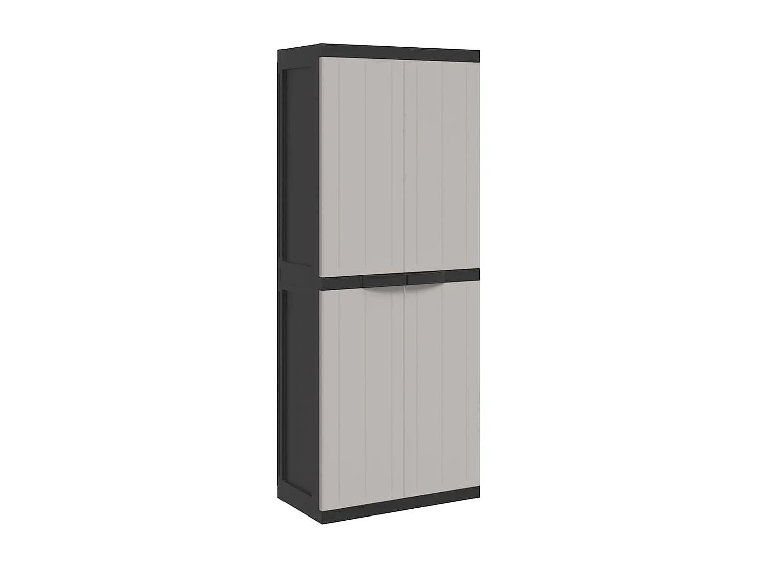 Gartenschrank Grau und Schwarz 65x37x165 cm PP