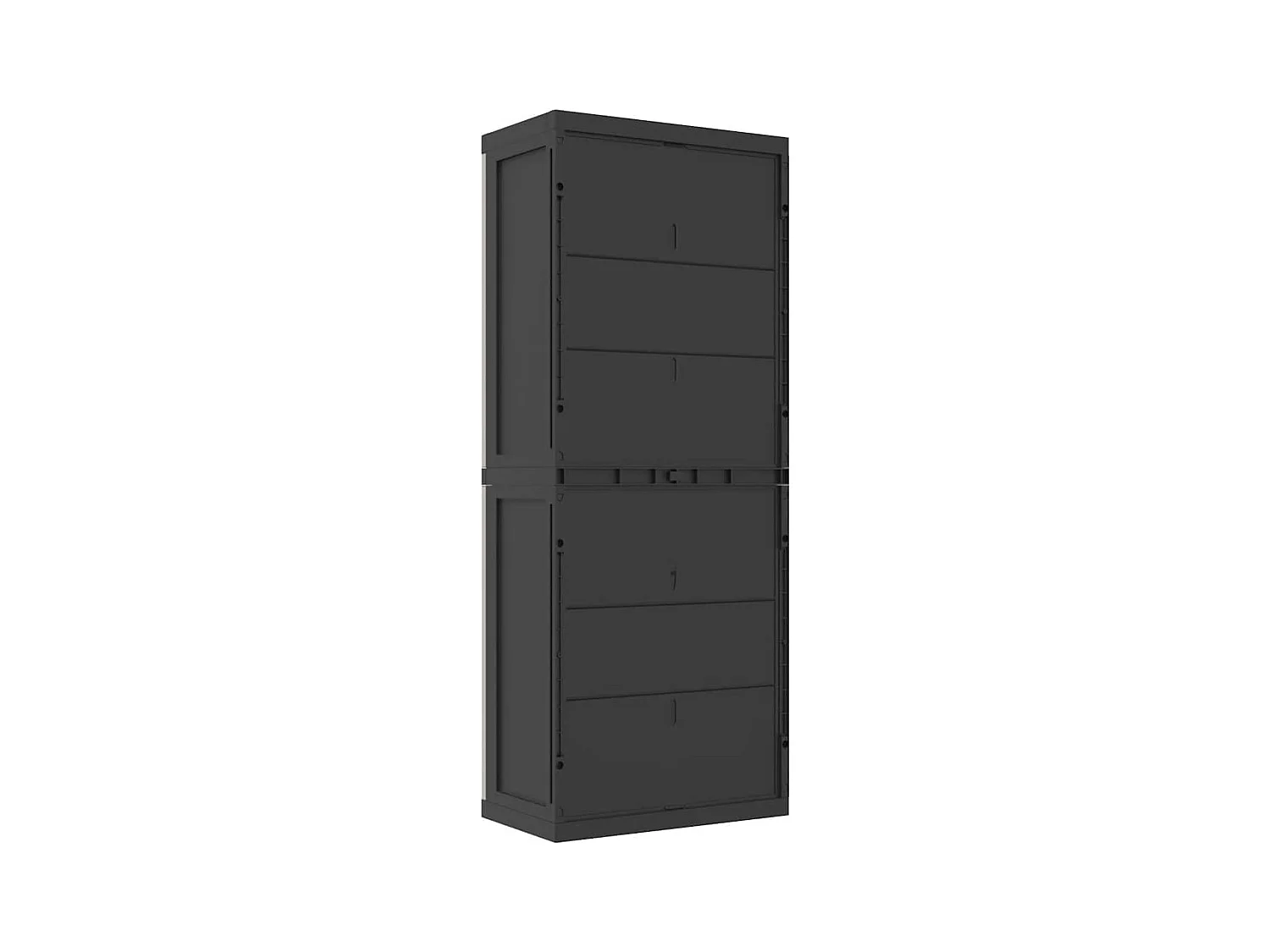 Armadio da Esterno Grigio e Nero 65x37x165 cm in PP