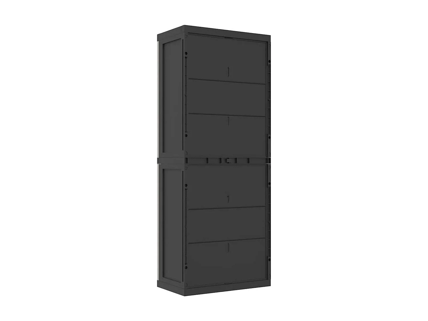 Armoire de rangement d'extérieur gris et noir 65x37x165 cm PP