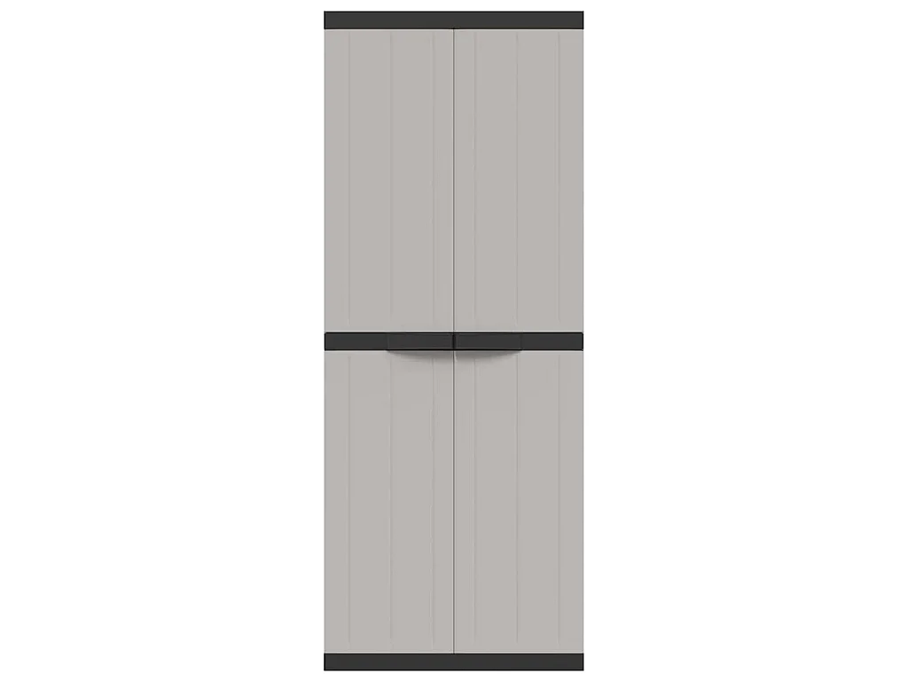 Móvel de arrumação para exterior 65x37x165 PP cinzento e preto