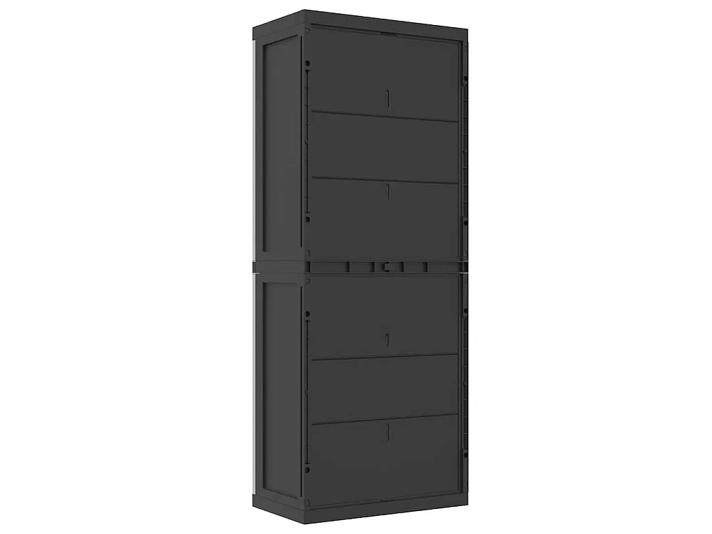 Móvel de arrumação para exterior 65x37x165 PP cinzento e preto