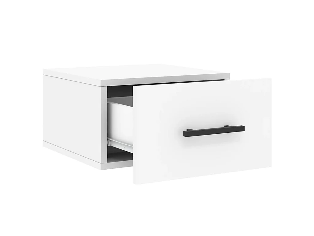 Table de chevet murale blanc 35x35x20 cm