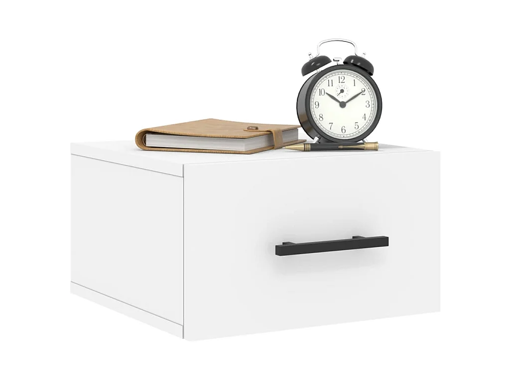 Table de chevet murale blanc 35x35x20 cm