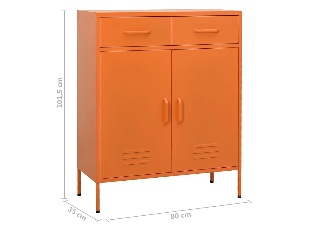Opbergkast 80x35x101,5 cm staal oranje