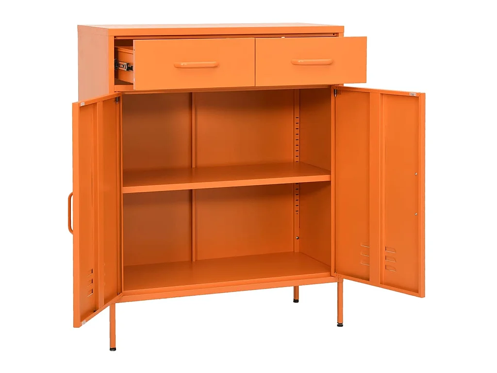 Opbergkast 80x35x101,5 cm staal oranje