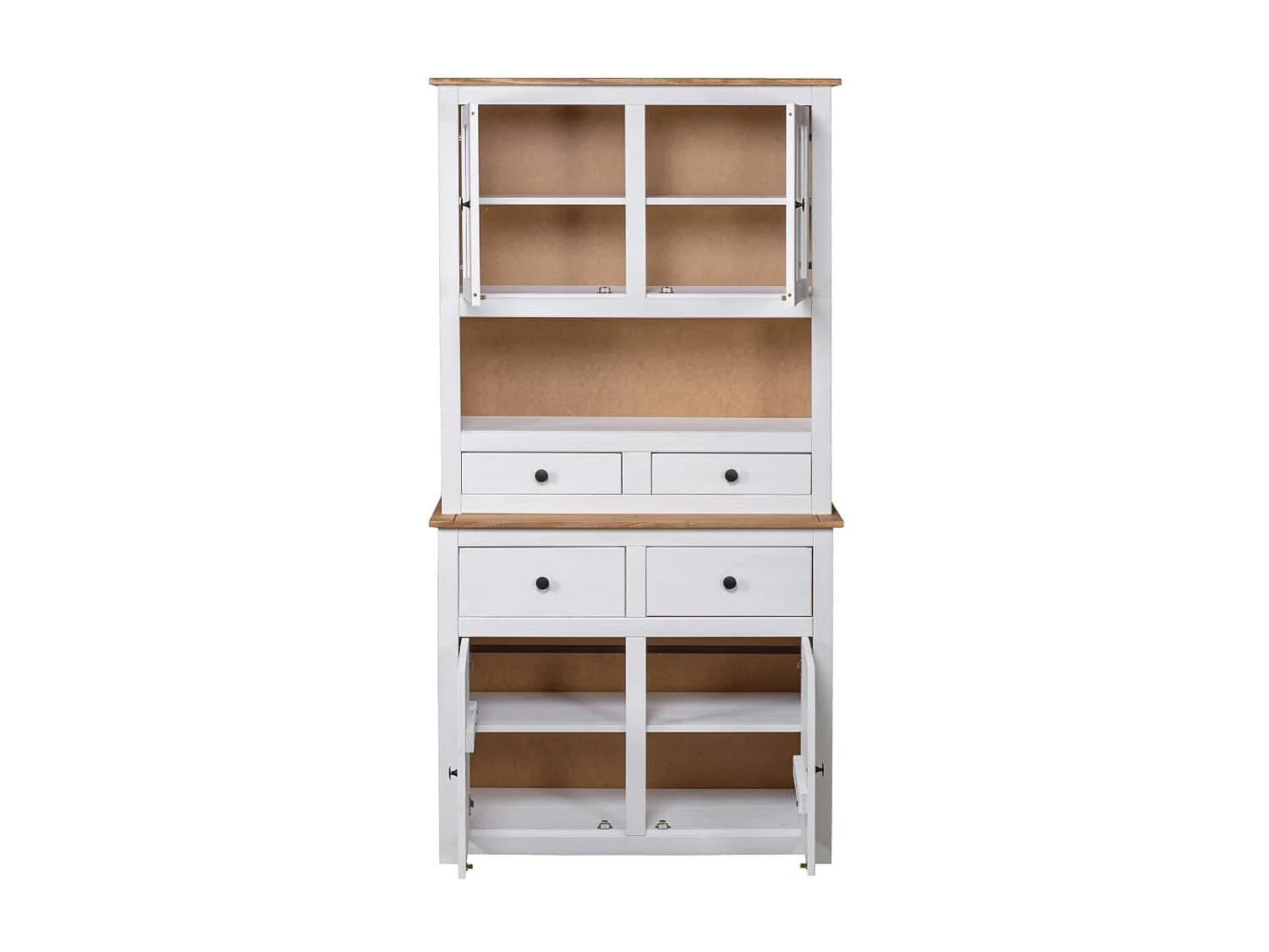 Buffet haut Blanc 93x40,5x180 cm Pin Gamme Panama