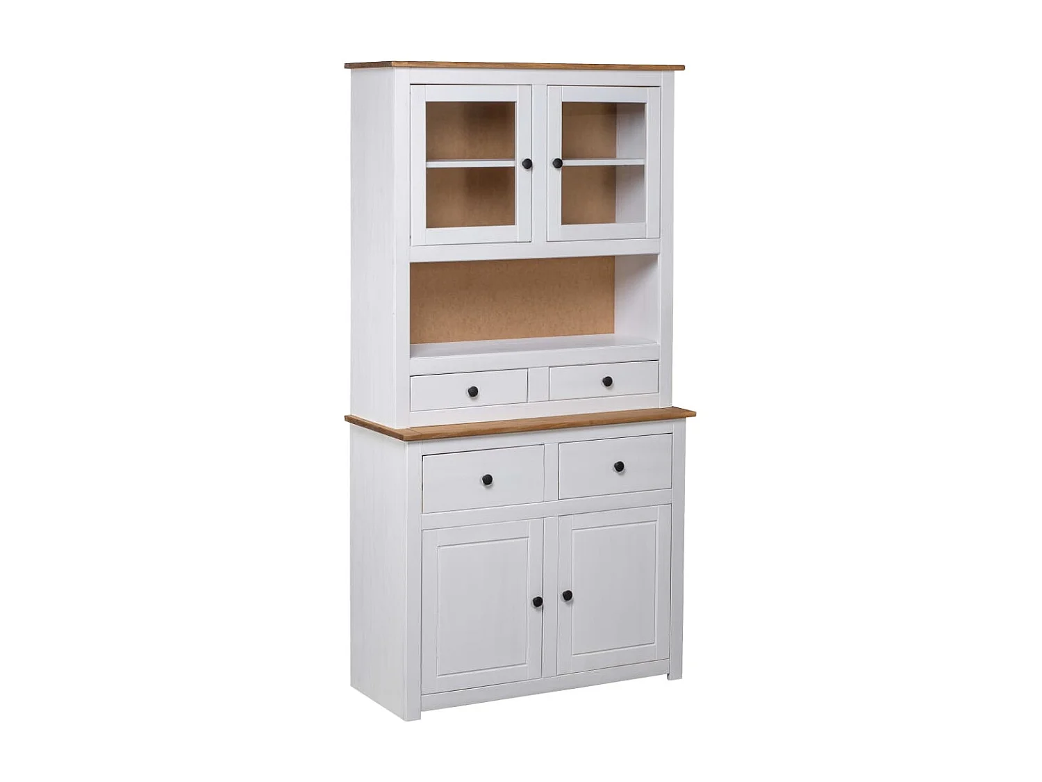 Buffet haut Blanc 93x40,5x180 cm Pin Gamme Panama