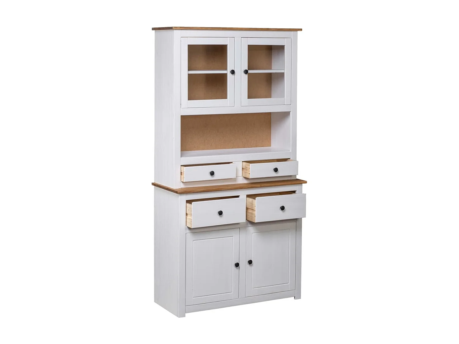 Buffet haut Blanc 93x40,5x180 cm Pin Gamme Panama