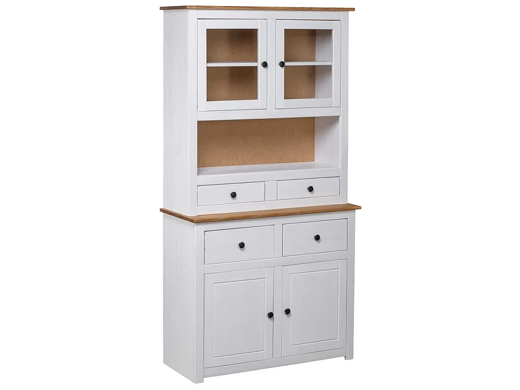 Buffet haut Blanc 93x40,5x180 cm Pin Gamme Panama
