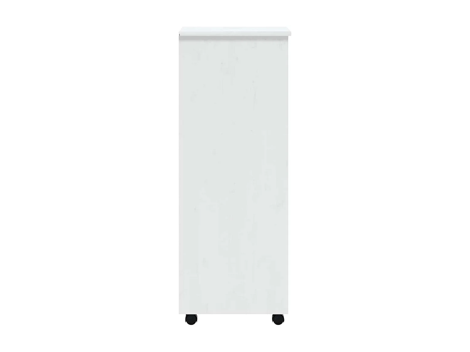Armoire roulante avec tiroirs MOSS blanc bois de pin solide