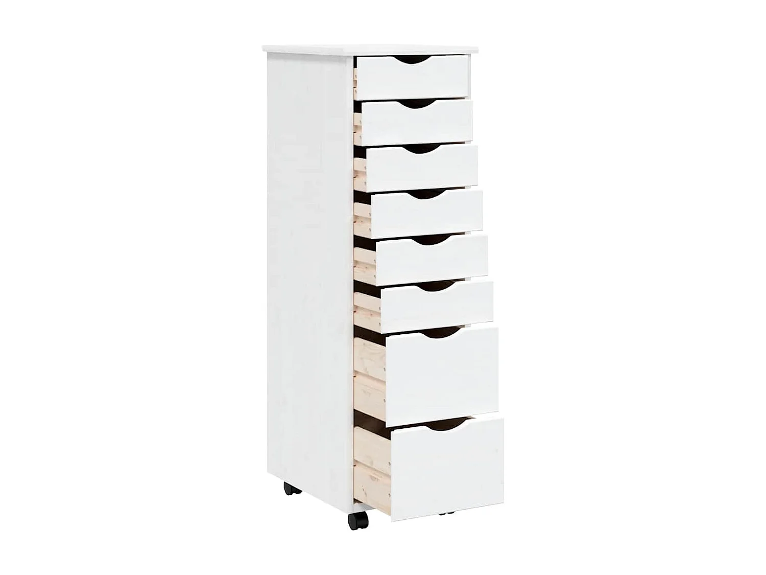 Armadietto Rotante con Cassetti MOSS Bianco Legno Massello Pino