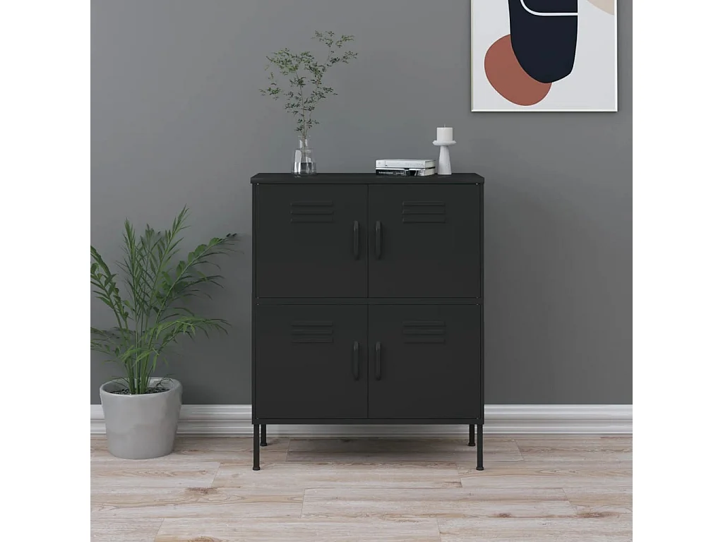 Armoire de rangement Noir 80x35x101,5 cm Acier