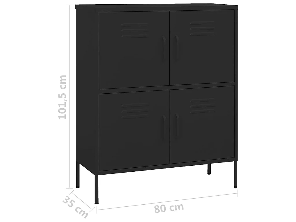 Armoire de rangement Noir 80x35x101,5 cm Acier