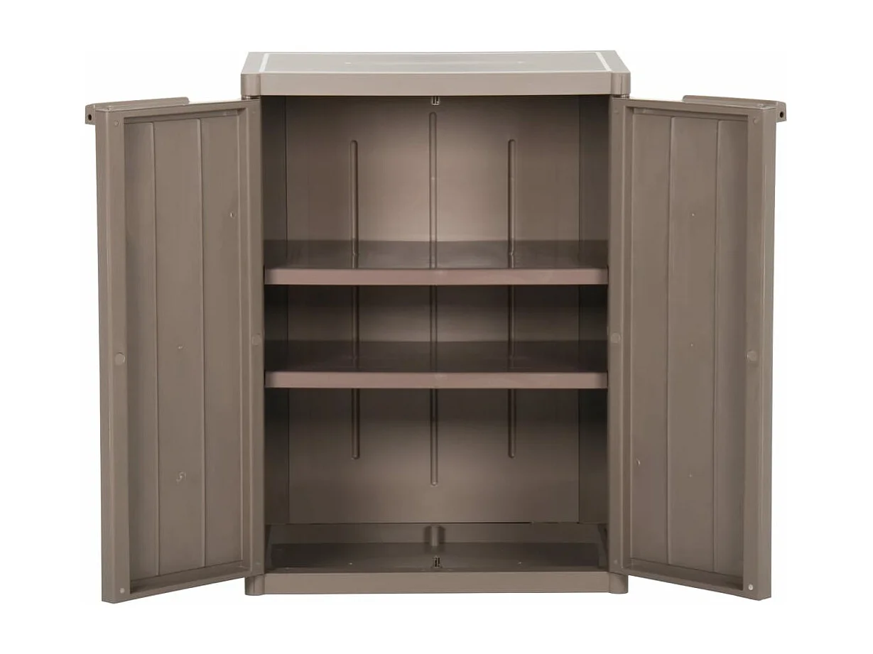 Armoire de rangement jardin Marron 65x45x88cm PP Aspect de bois