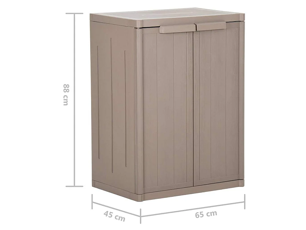 Armoire de rangement jardin Marron 65x45x88cm PP Aspect de bois