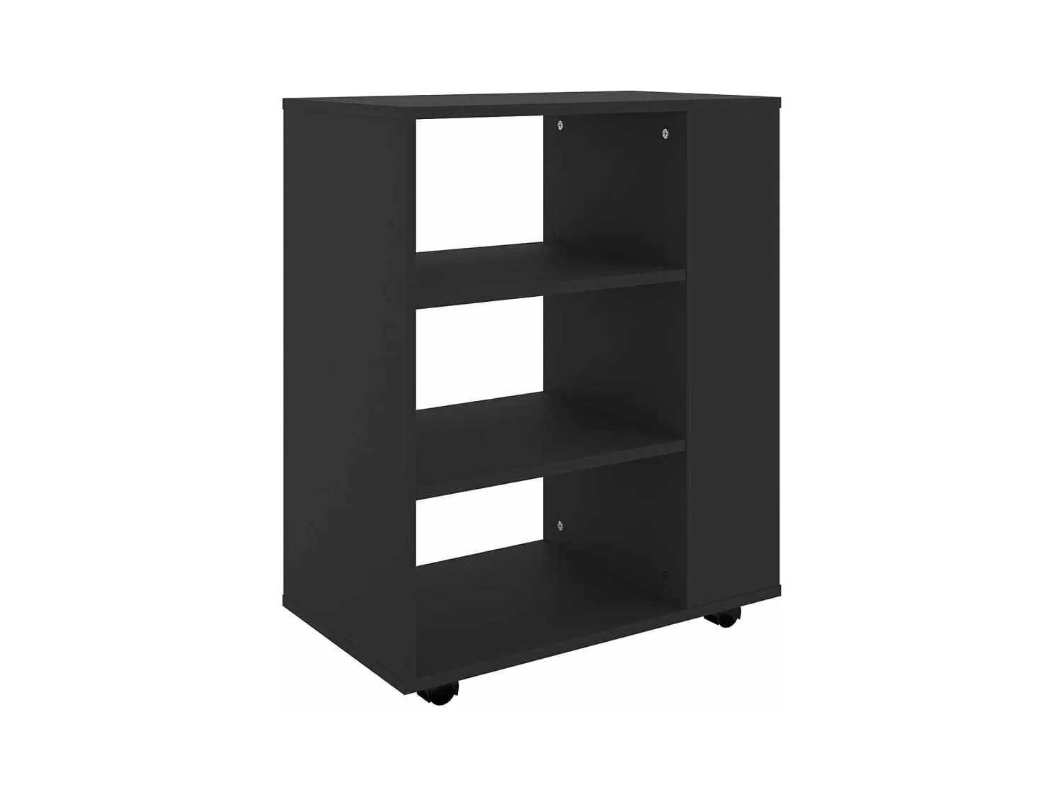 Rolkast 60x35x75 cm bewerkt hout zwart