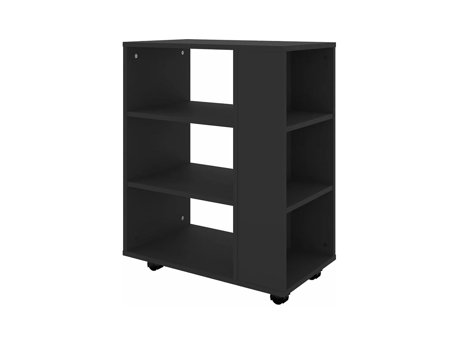 Rolkast 60x35x75 cm bewerkt hout zwart