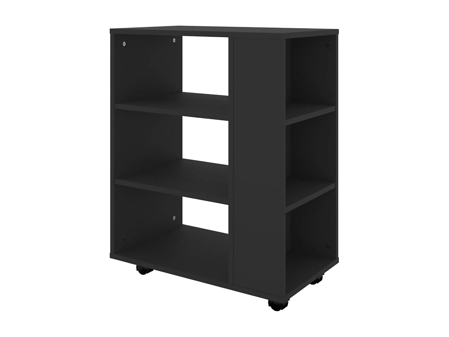 Rollschrank Schwarz 60x35x75 cm Holzwerkstoff