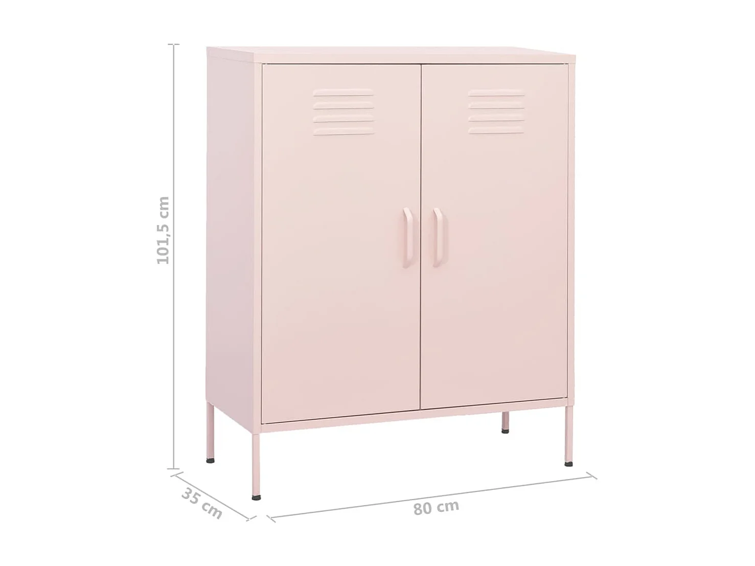 Opbergkast 80x35x101,5 cm staal roze